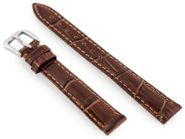 PASEK SKÓRZANY DO ZEGARKA W64 - CIEMNY BRĄZ - 14MM