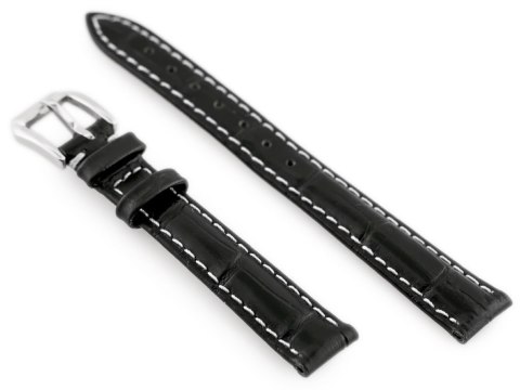 PASEK SKÓRZANY DO ZEGARKA W64 - CZARNY/BIAŁY 14MM PASEK SKÓRZANY DO ZEGARKA W64 - CZARNY/BIAŁY 14MM