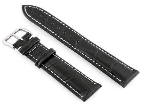 PASEK SKÓRZANY DO ZEGARKA W64 - CZARNY/BIAŁY 20MM PASEK SKÓRZANY DO ZEGARKA W64 - CZARNY/BIAŁY 20MM