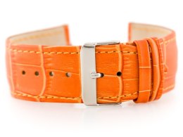 PASEK SKÓRZANY DO ZEGARKA W64 - POMARAŃCZOWY 26MM
