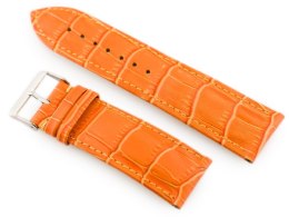 PASEK SKÓRZANY DO ZEGARKA W64 - POMARAŃCZOWY 26MM