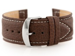 PASEK SKÓRZANY DO ZEGARKA W71 - CIEMNY BRĄZ - 24MM