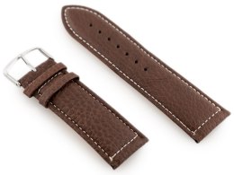 PASEK SKÓRZANY DO ZEGARKA W71 - CIEMNY BRĄZ - 24MM