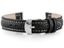 PASEK SKÓRZANY DO ZEGARKA W71 - CZARNY/BIAŁY - 14MM