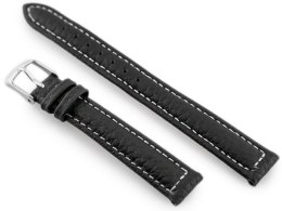 PASEK SKÓRZANY DO ZEGARKA W71 - CZARNY/BIAŁY - 14MM
