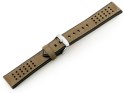 PASEK SKÓRZANY DO ZEGARKA W80 BEŻOWY/CZARNY - 20MM