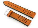 PASEK SKÓRZANY DO ZEGARKA W80 BRĄZOWY/CZARNY 24MM