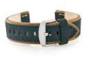 PASEK SKÓRZANY DO ZEGARKA W80 GRANATOWY/BRĄZ 24MM