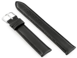PASEK SKÓRZANY DO ZEGARKA W83 - CZARNY - 22MM