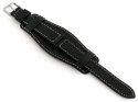 PASEK SKÓRZANY DO ZEGARKA W85 - PODKŁADKA - CZARNY/BIAŁY - 18MM