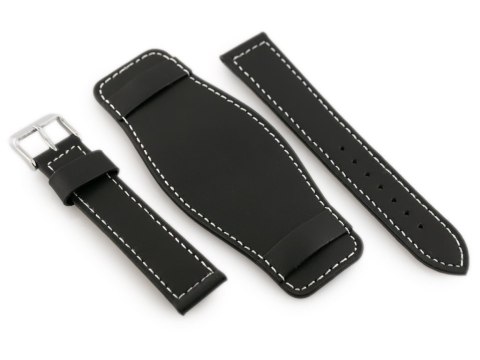 PASEK SKÓRZANY DO ZEGARKA W85 - PODKŁADKA - CZARNY/BIAŁY - 18MM PASEK SKÓRZANY DO ZEGARKA W85 - PODKŁADKA - CZARNY/BIAŁY - 18MM
