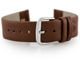 PASEK SKÓRZANY DO ZEGARKA W86 - CIEMNY BRĄZ - 18MM