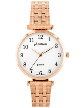 ZEGAREK DAMSKI ALBATROSS GLAMOUR ABBB97 (ZA537C) ROSE GOLD/WHITE