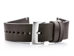 PASEK SKÓRZANY DO ZEGARKA W118 - CIEMNY BRĄZ - 22MM