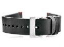 PASEK SKÓRZANY DO ZEGARKA W118 - CZARNY/CZERWONE - 22MM