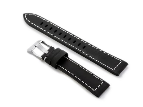 PASEK SKÓRZANY DO ZEGARKA W25 - CZARNY/BIAŁE - 18MM PASEK SKÓRZANY DO ZEGARKA W25 - CZARNY/BIAŁE - 18MM
