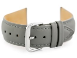 PASEK SKÓRZANY DO ZEGARKA W94 - SZARY - 24MM