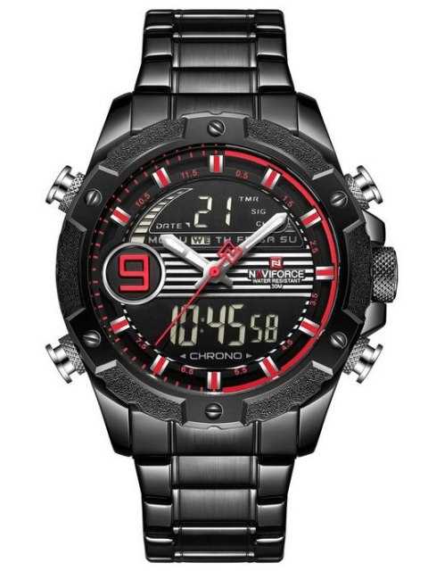 ZEGAREK MĘSKI NAVIFORCE - NF9146S (ZN089B) - BLACK/RED + BOX ZEGAREK MĘSKI NAVIFORCE - NF9146S (ZN089B) - BLACK/RED + BOX
