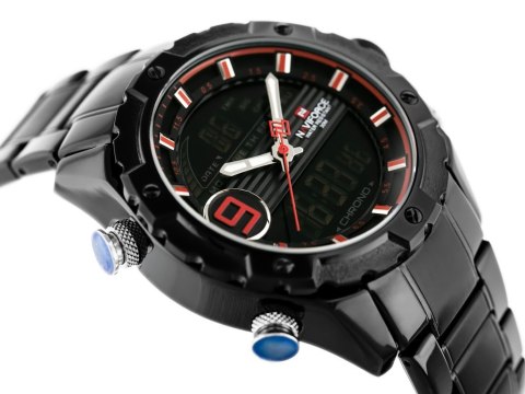 ZEGAREK MĘSKI NAVIFORCE - NF9146S (ZN089B) - BLACK/RED + BOX ZEGAREK MĘSKI NAVIFORCE - NF9146S (ZN089B) - BLACK/RED + BOX