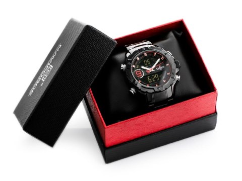 ZEGAREK MĘSKI NAVIFORCE - NF9146S (ZN089B) - BLACK/RED + BOX ZEGAREK MĘSKI NAVIFORCE - NF9146S (ZN089B) - BLACK/RED + BOX