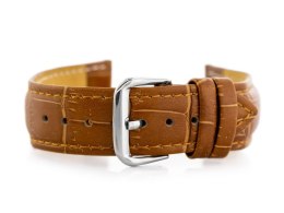 PASEK SKÓRZANY DO ZEGARKA W102L BRĄZ - 22MM
