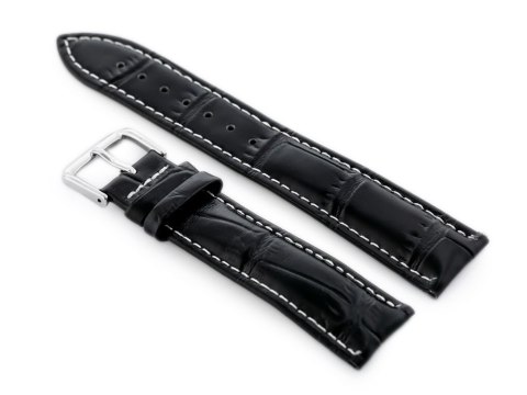PASEK SKÓRZANY DO ZEGARKA W102L CZARNY/BIAŁY - 18MM PASEK SKÓRZANY DO ZEGARKA W102L CZARNY/BIAŁY - 18MM