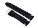 PASEK SKÓRZANY DO ZEGARKA W110 - CZARNY/BIAŁE - 22MM