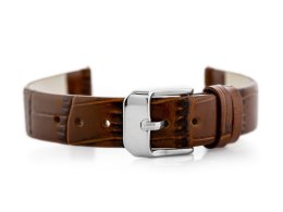 PASEK SKÓRZANY DO ZEGARKA W57 - CIEMNOBRĄZOWY - 12MM