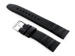 PASEK SKÓRZANY DO ZEGARKA W69 CZARNY - 22MM