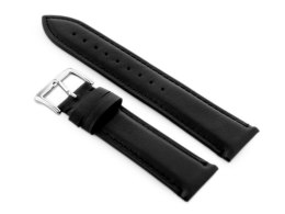 PASEK SKÓRZANY DO ZEGARKA W89 CZARNY - 22MM