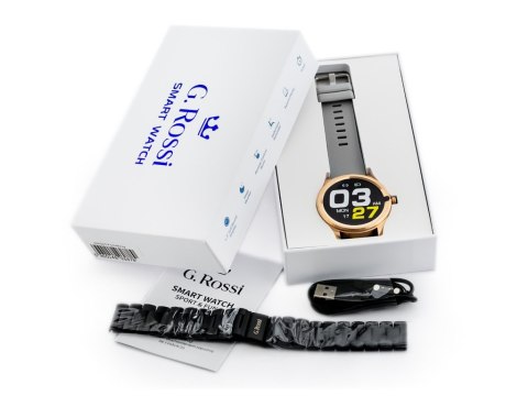 SMARTWATCH MĘSKI G. ROSSI SW012-5 GOLD/GRAY + DODATKOWA BRANSOLETA (SG007E) SMARTWATCH MĘSKI G. ROSSI SW012-5 GOLD/GRAY + DODATKOWA BRANSOLETA (SG007E)