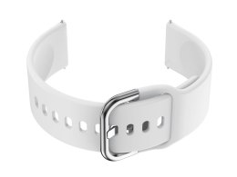 PASEK GUMOWY DO SMARTWATCH U01 - BIAŁY/SREBRNY - 18MM
