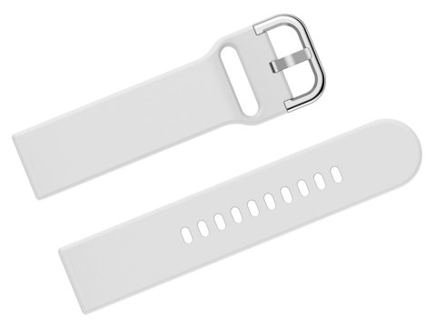PASEK GUMOWY DO SMARTWATCH U01 - BIAŁY/SREBRNY - 18MM PASEK GUMOWY DO SMARTWATCH U01 - BIAŁY/SREBRNY - 18MM
