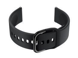 PASEK GUMOWY DO SMARTWATCH U01 - CZARNY/CZARNY - 20MM