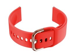PASEK GUMOWY DO SMARTWATCH U01 - CZERWONY/R.GOLD - 20MM