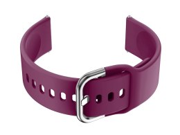 PASEK GUMOWY DO SMARTWATCH U01 - FIOLET/SREBRNY - 20MM