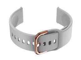PASEK GUMOWY DO SMARTWATCH U01 - SZARY/ROSEGOLD - 18MM