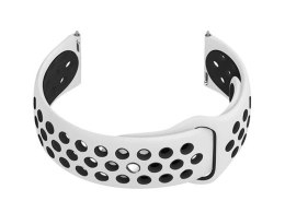PASEK GUMOWY DO SMARTWATCH U11 - BIAŁY/CZARNY - 20MM