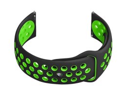 PASEK GUMOWY DO SMARTWATCH U11 - CZARNY/ZIELONY - 22MM