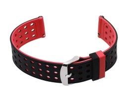 PASEK GUMOWY DO ZEGARKA U12 - CZARNY/CZERWONY - 22MM