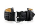 PASEK SKÓRZANY DO ZEGARKA W102L CZARNY - 24MM