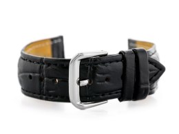 PASEK SKÓRZANY DO ZEGARKA W102L CZARNY - 24MM