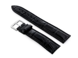 PASEK SKÓRZANY DO ZEGARKA W102L CZARNY - 24MM