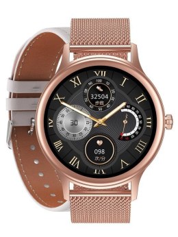 SMARTWATCH DAMSKI PACIFIC 18-2 - BRANSOLETA + PASEK: ROSEGOLD / BIAŁY (SY015B)