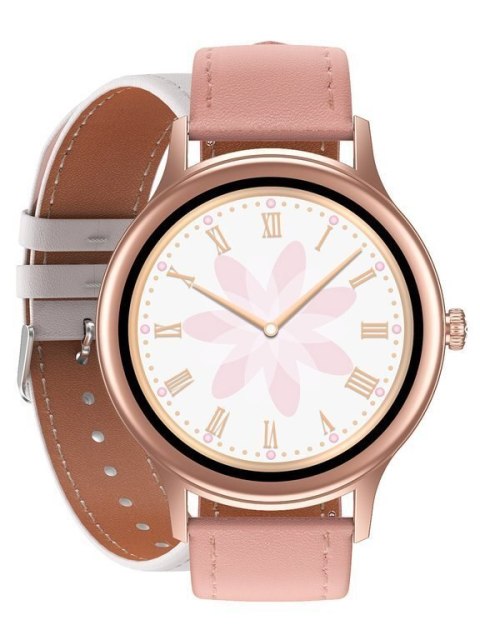 SMARTWATCH DAMSKI PACIFIC 18-6 - DWA PASKI: RÓŻOWY / BIAŁY (SY015F)