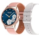 SMARTWATCH DAMSKI PACIFIC 18-6 - DWA PASKI: RÓŻOWY / BIAŁY (SY015F)