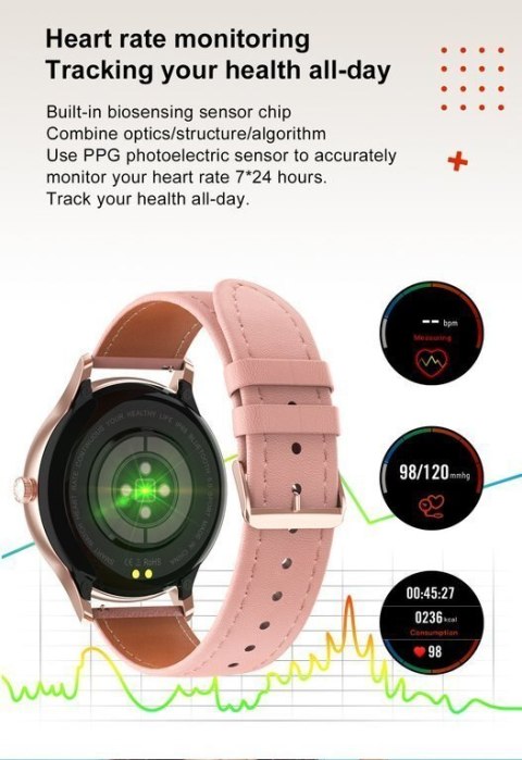 SMARTWATCH DAMSKI PACIFIC 18-6 - DWA PASKI: RÓŻOWY / BIAŁY (SY015F) SMARTWATCH DAMSKI PACIFIC 18-6 - DWA PASKI: RÓŻOWY / BIAŁY (SY015F)