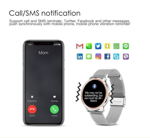 SMARTWATCH DAMSKI RUBICON RNBE66 - WŁASNE TARCZE (SR014B) SMARTWATCH DAMSKI RUBICON RNBE66 - WŁASNE TARCZE (SR014B)