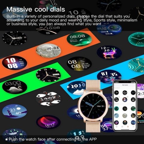 SMARTWATCH DAMSKI RUBICON RNBE66 - WŁASNE TARCZE (SR014B) SMARTWATCH DAMSKI RUBICON RNBE66 - WŁASNE TARCZE (SR014B)