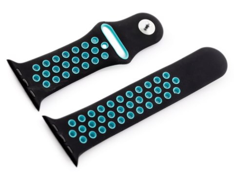 APPLE WATCH PASEK U24 - CZARNY/TURKUSOWY - 42/44MM APPLE WATCH PASEK U24 - CZARNY/TURKUSOWY - 42/44MM